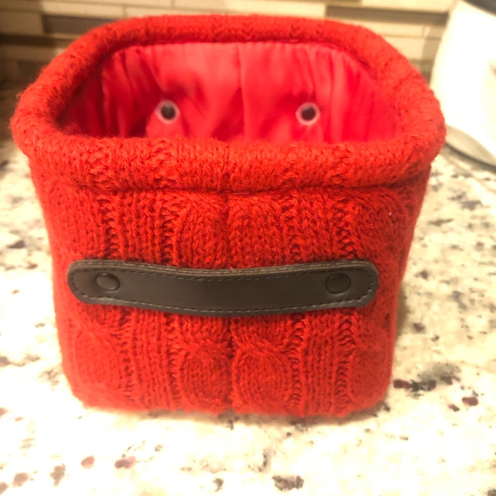 Target Red Knit Gift Storage Basket